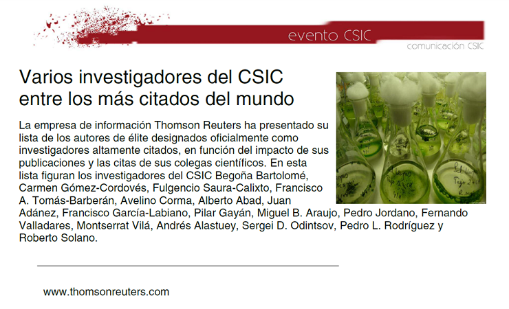 Two ICTAN researchers among the 2015 world´s most cited researchers