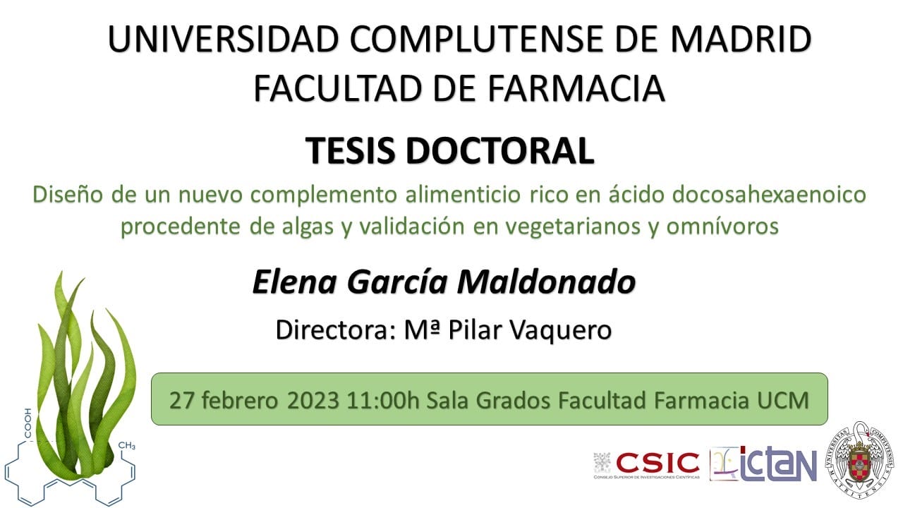 Cartel de la tesis de Elena García Maldonado
