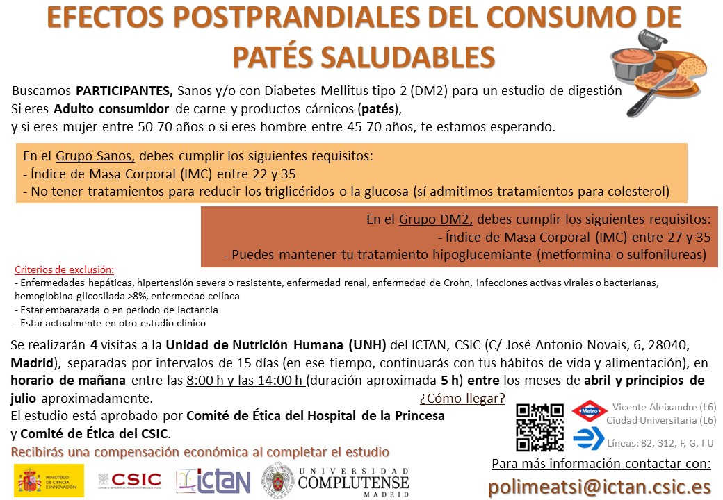Cartel del estudio sobre los efectos del paté