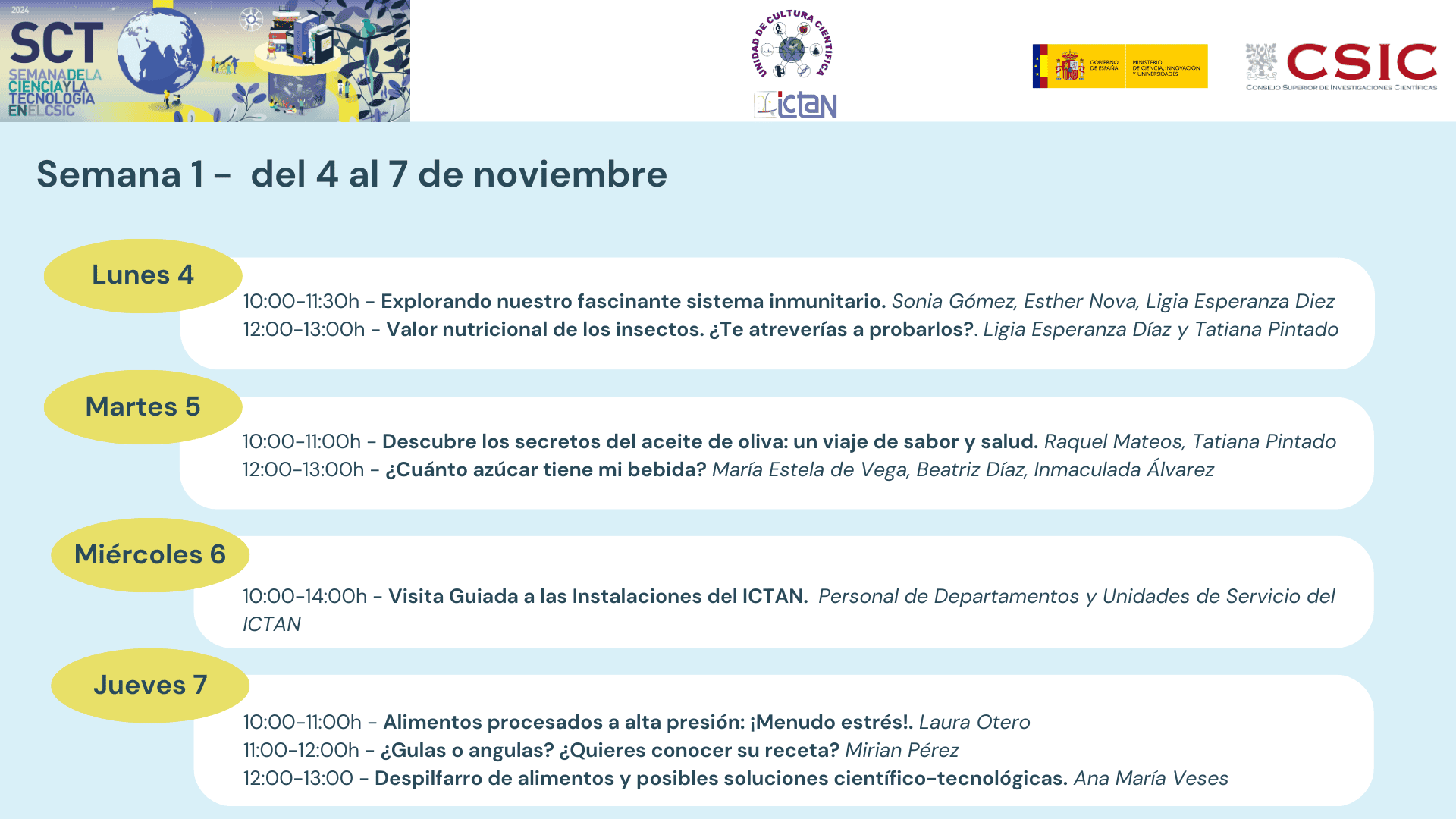 Semana de la Ciencia ICTAN 2024